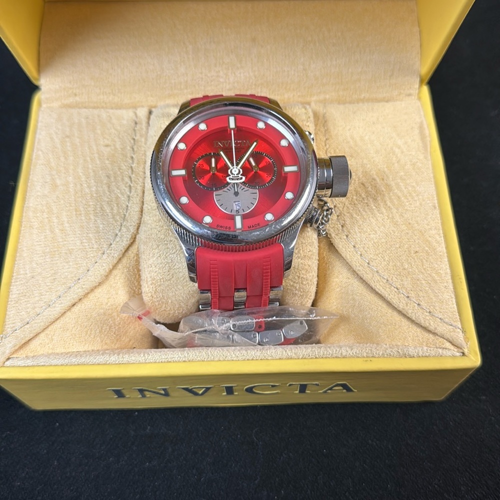 Invicta watch with titanium red bracelet